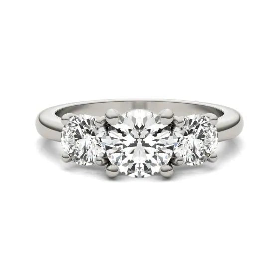 Anillo de compromiso de tres diamantes cultivados en laboratorio en oro de 14 quilates Jewelry & Accessories - Rings | Zulter VIP .