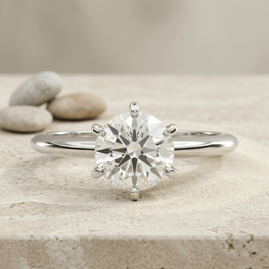 Anillo de compromiso solitario 3,00 ct diamante cultivado en laboratorio | Oro blanco 14K |CTD AGI Jewelry & Accessories - Rings | Zulter VIP .