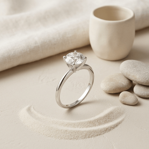 Anillo de compromiso solitario con diamante cultivado de 2 quilates en oro blanco de 14K Jewelry & Accessories - Rings | Zulter VIP .