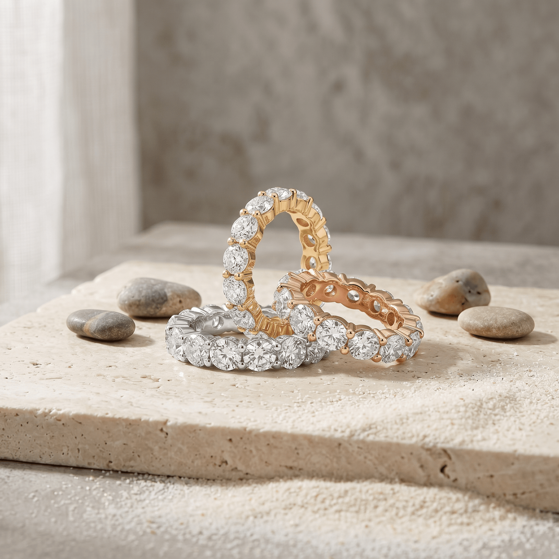 Anillo de eternidad con 5 quilates de moissanita en oro 14K (acabado blanco, amarillo o rosa) Jewelry & Accessories - Rings | Zulter VIP .