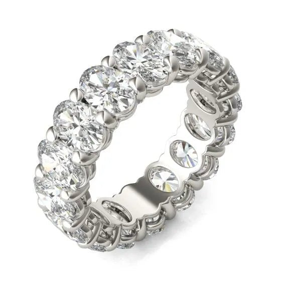 Anillo de eternidad en oro blanco con diamantes ovalados de alta pureza Jewelry & Accessories - Rings | Zulter VIP .