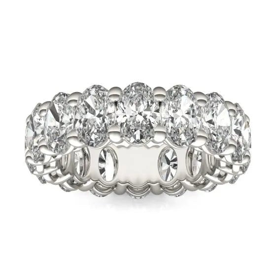 Anillo de eternidad en oro blanco con diamantes ovalados de alta pureza Jewelry & Accessories - Rings | Zulter VIP .