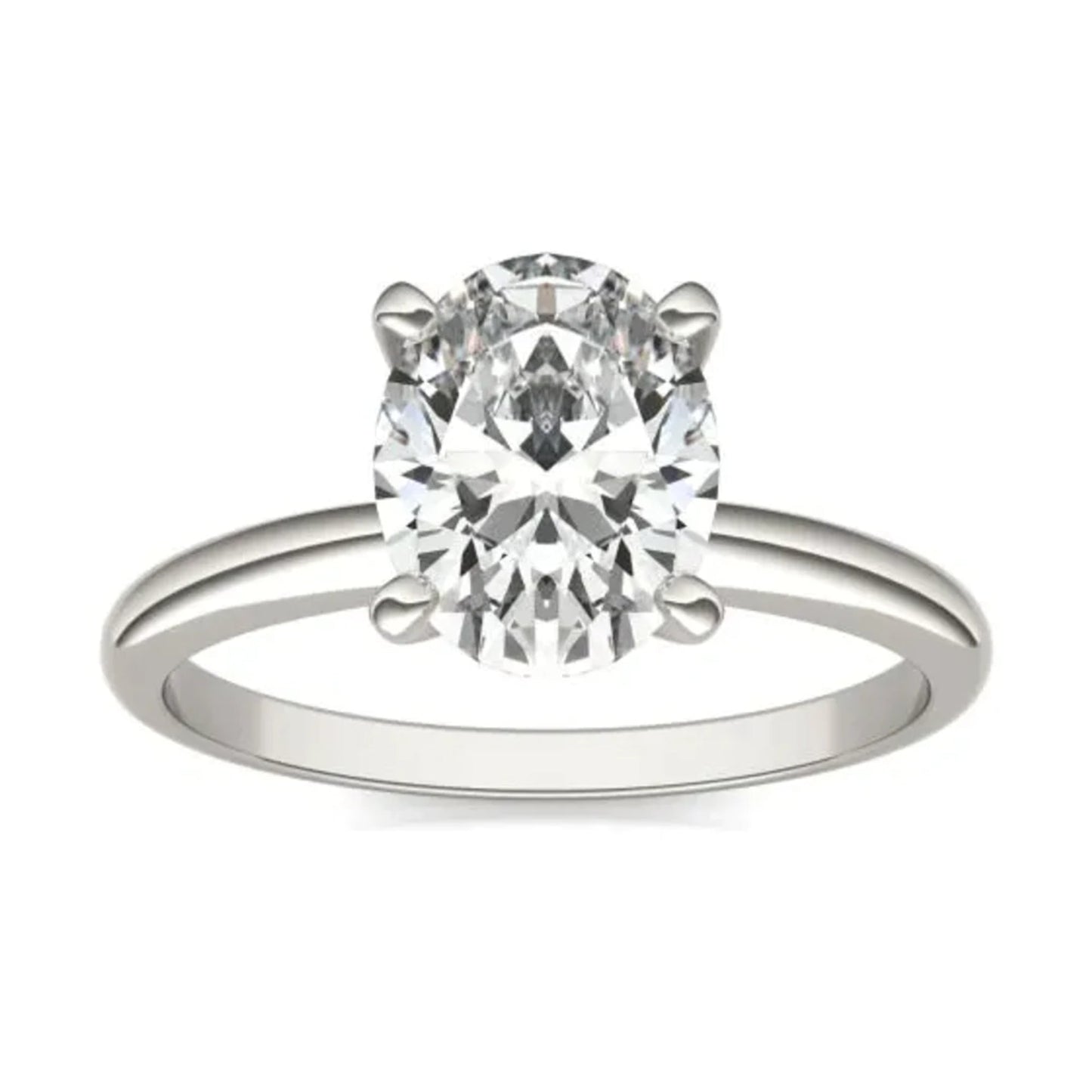 Anillo solitario de diamante ovalado 2.00 CT certificado AGI en oro blanco 14K Jewelry & Accessories - Rings | Zulter VIP .