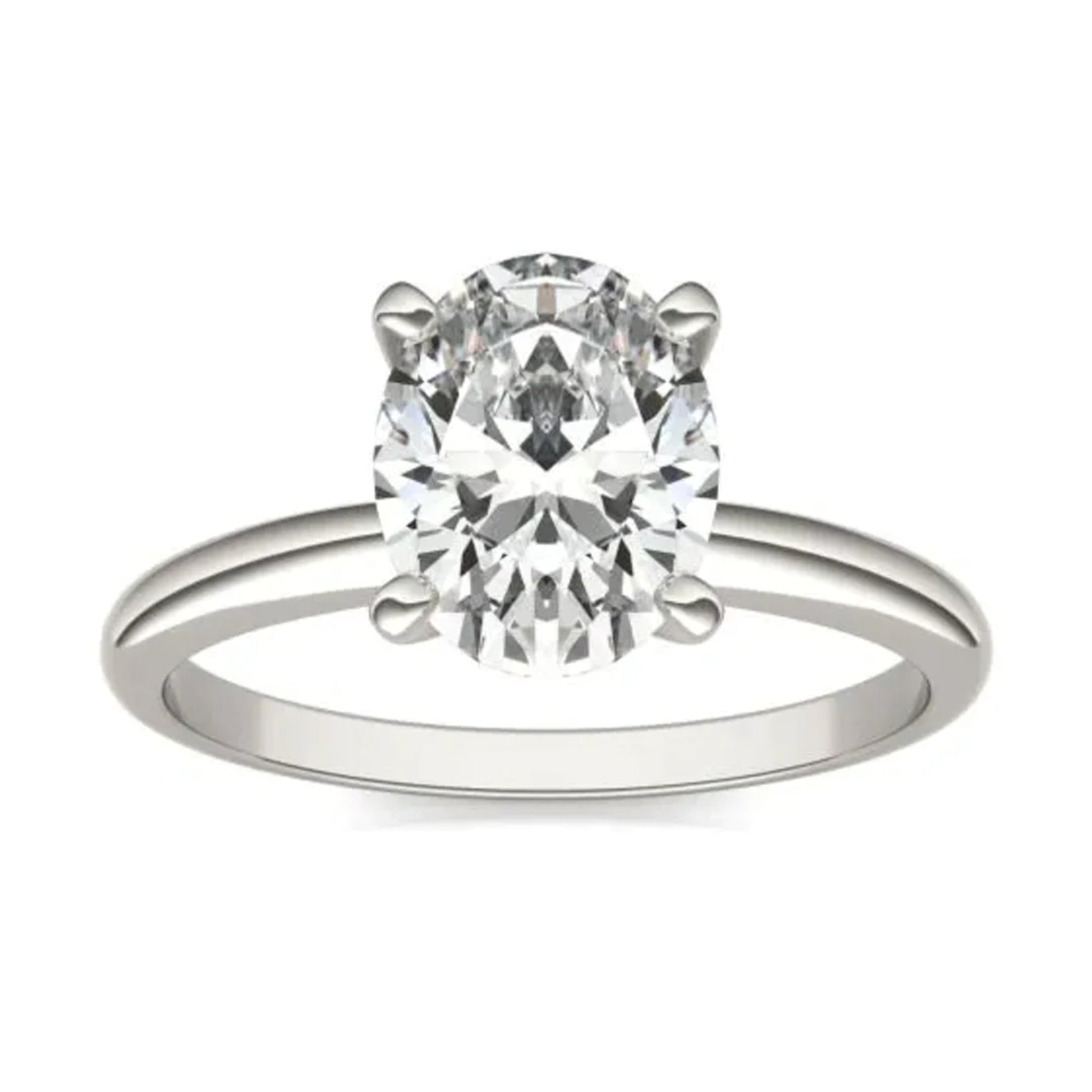 Anillo solitario de diamante ovalado 2.00 CT certificado AGI en oro blanco 14K Jewelry & Accessories - Rings | Zulter VIP .