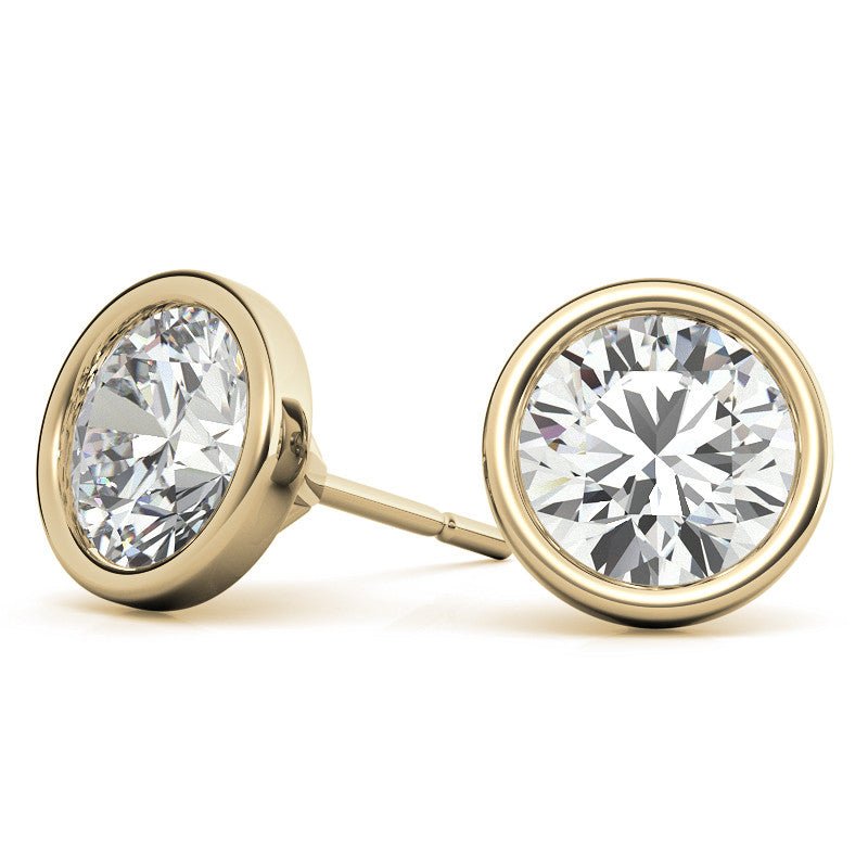 Aretes tipo botón en oro 14 quilates con diamantes cultivados 4.00 CTW Jewelry & Accessories - Earrings - Stud Earrings | Zulter VIP .
