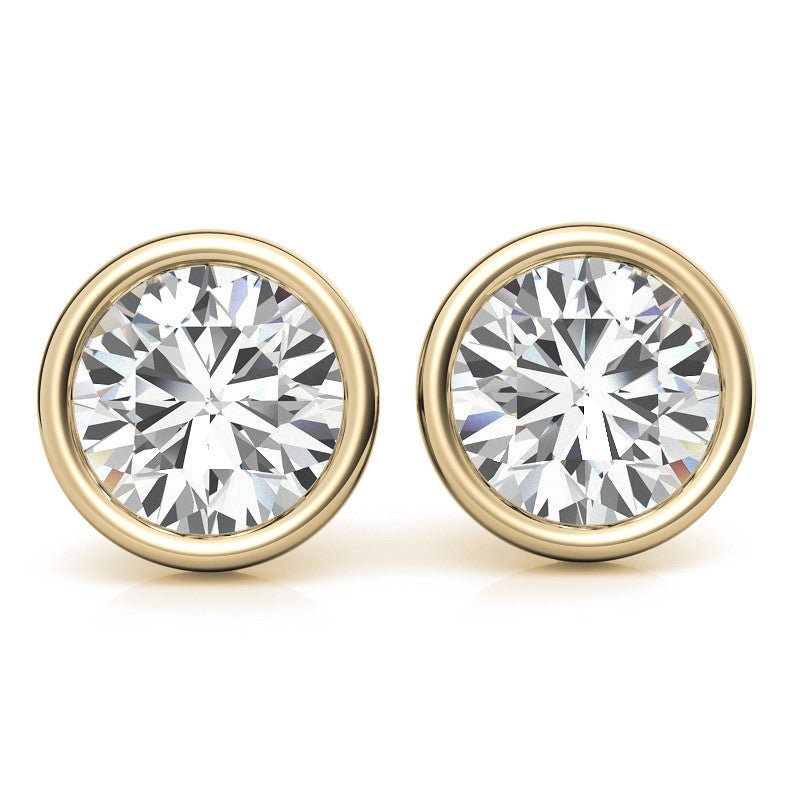 Aretes tipo botón en oro 14 quilates con diamantes cultivados 4.00 CTW Jewelry & Accessories - Earrings - Stud Earrings | Zulter VIP .