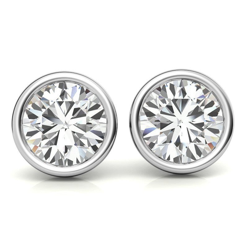 Aretes tipo botón en oro 14 quilates con diamantes cultivados 4.00 CTW Jewelry & Accessories - Earrings - Stud Earrings | Zulter VIP .