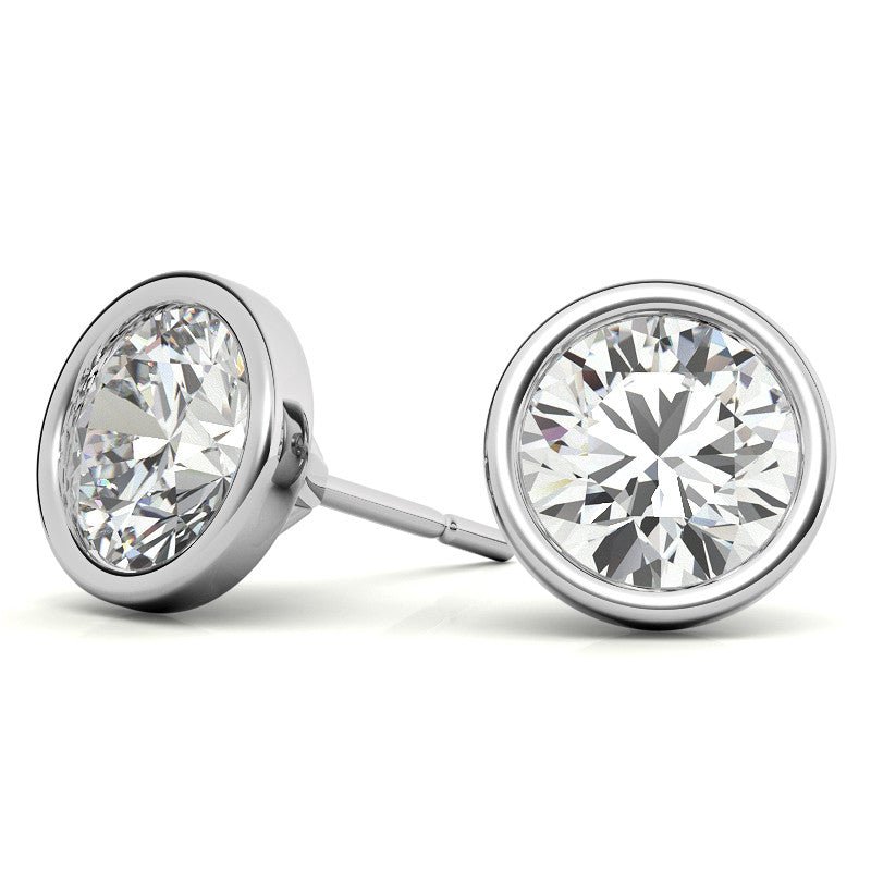 Aretes tipo botón en oro 14 quilates con diamantes cultivados 4.00 CTW Jewelry & Accessories - Earrings - Stud Earrings | Zulter VIP .