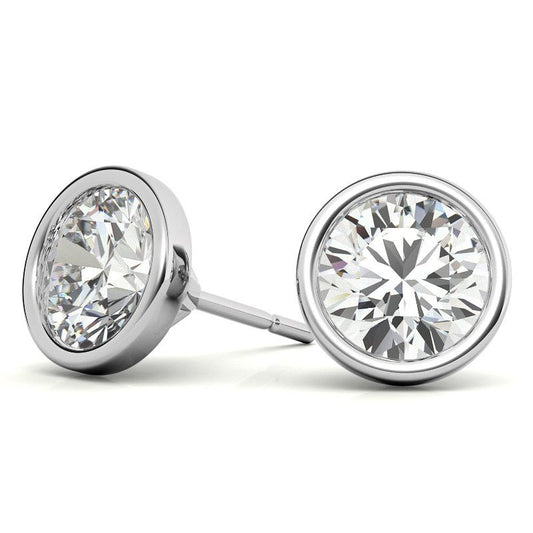 Aretes tipo botón en oro 14 quilates con diamantes cultivados 4.00 CTW Jewelry & Accessories - Earrings - Stud Earrings | Zulter VIP .