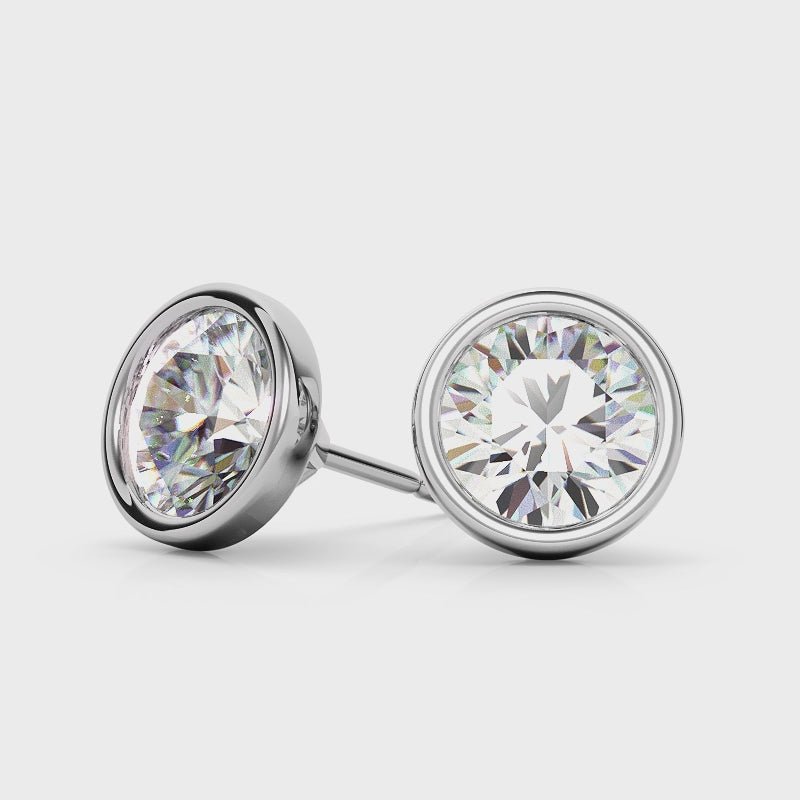 Aretes tipo botón en oro 14 quilates con diamantes cultivados 4.00 CTW Jewelry & Accessories - Earrings - Stud Earrings | Zulter VIP .