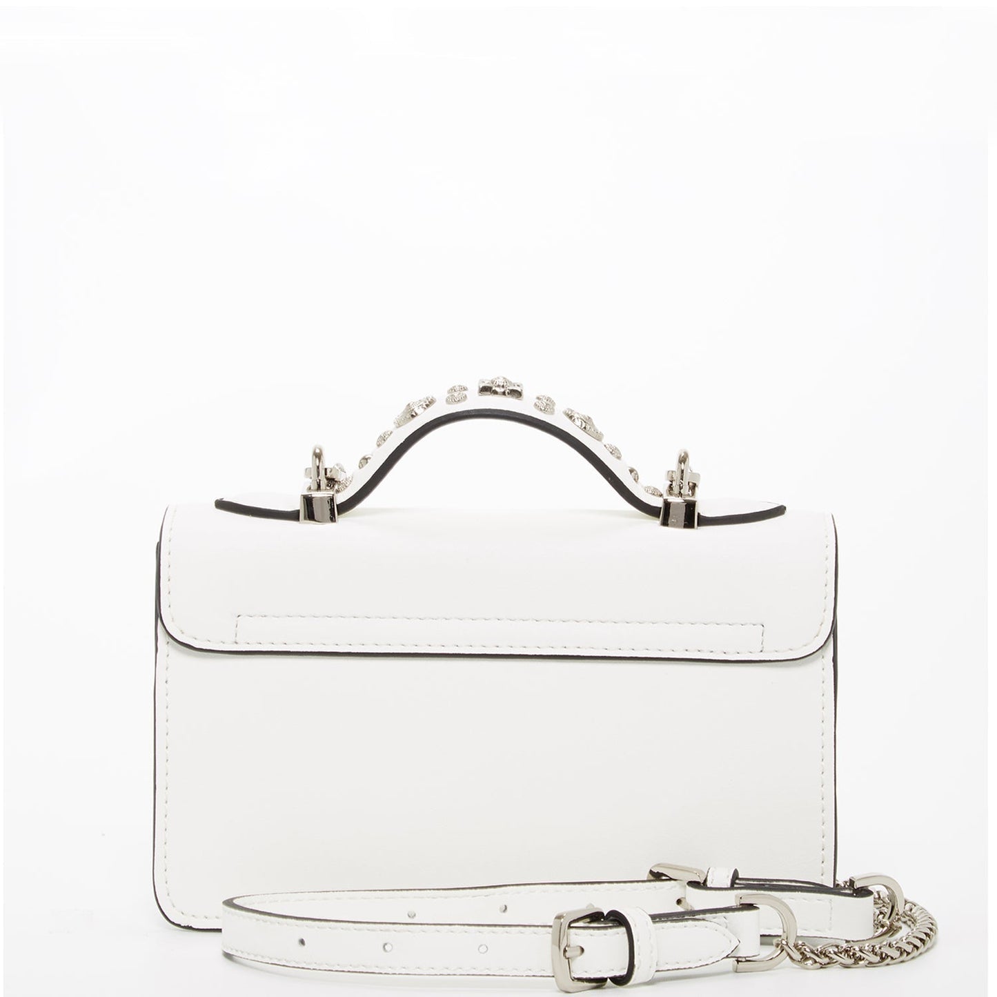 Bolso bandolera pequeño de piel blanca elegante con detalles metálicos Bags & Luggage - Women's Bags - Crossbody Bags | Zulter VIP .