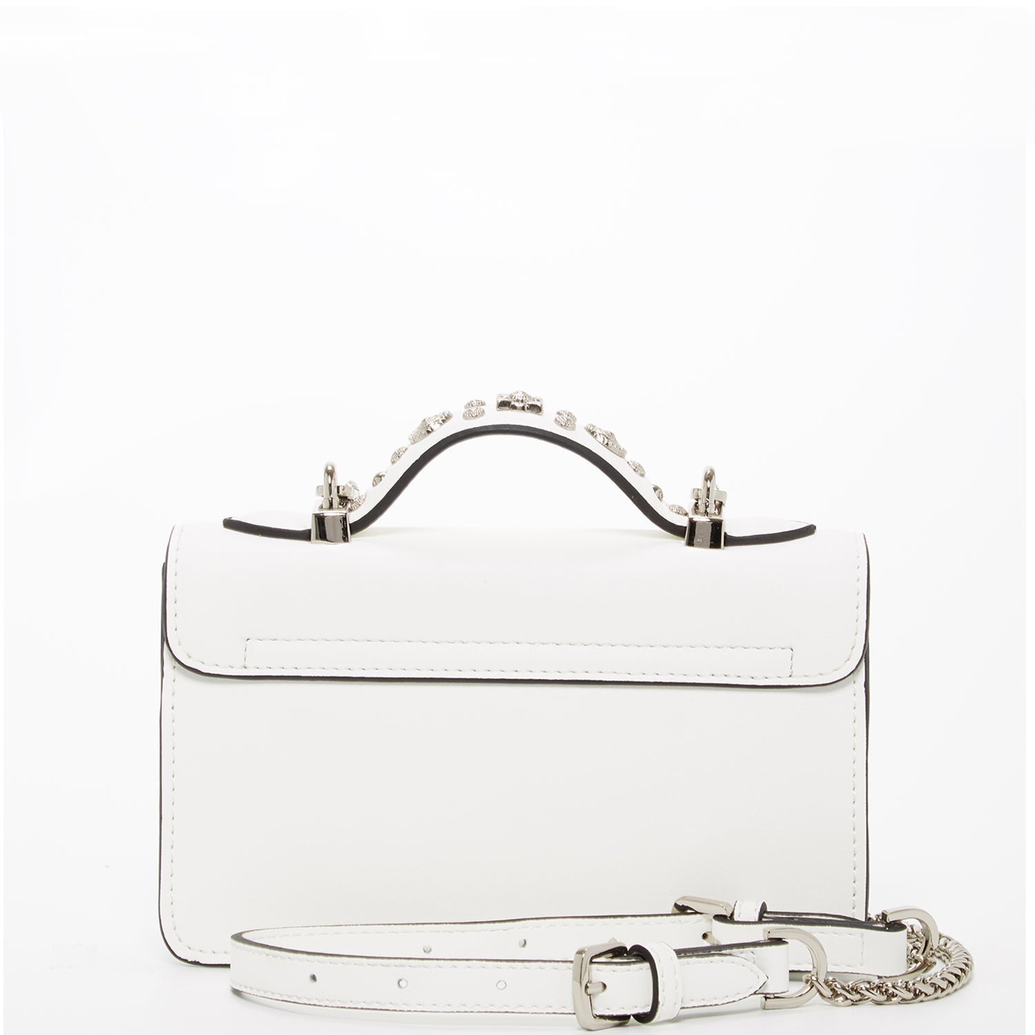 Bolso bandolera pequeño de piel blanca elegante con detalles metálicos Bags & Luggage - Women's Bags - Crossbody Bags | Zulter VIP .