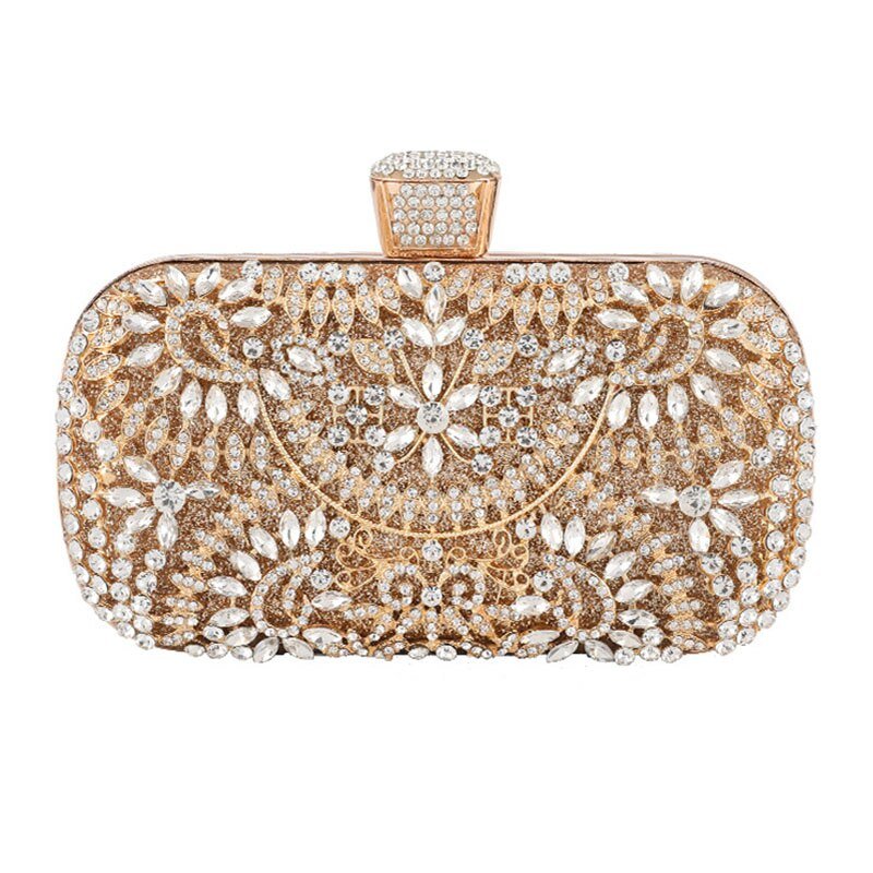 Bolso de mano de noche con diamantes para mujer – Clutch elegante dorado Bags & Luggage - Women's Bags - Evening Bags | Zulter VIP
