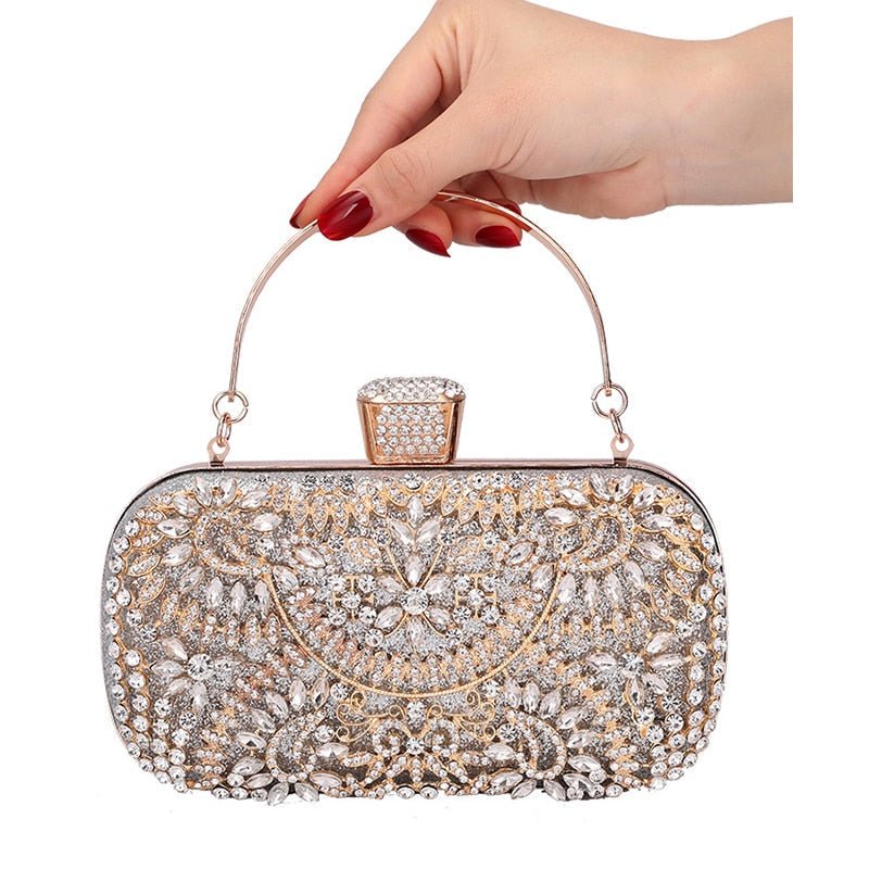 Bolso de mano de noche con diamantes para mujer – Clutch elegante dorado Bags & Luggage - Women's Bags - Evening Bags | Zulter VIP