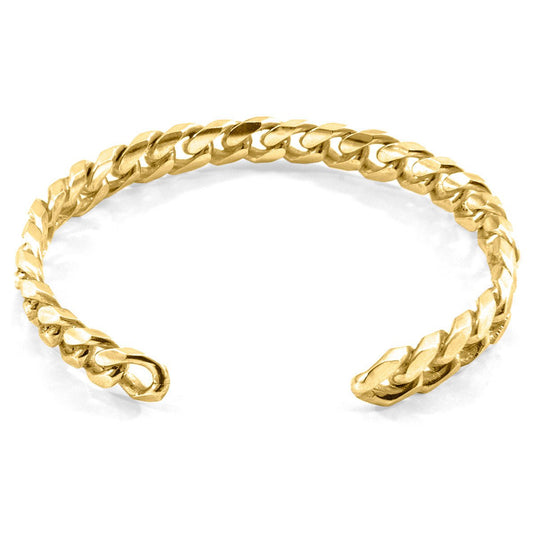 Brazalete de oro amarillo 9 quilates con diseño de cadena rígida Jewelry & Accessories - Fine Jewelry - Bracelets & Bangles | Zulter VIP .
