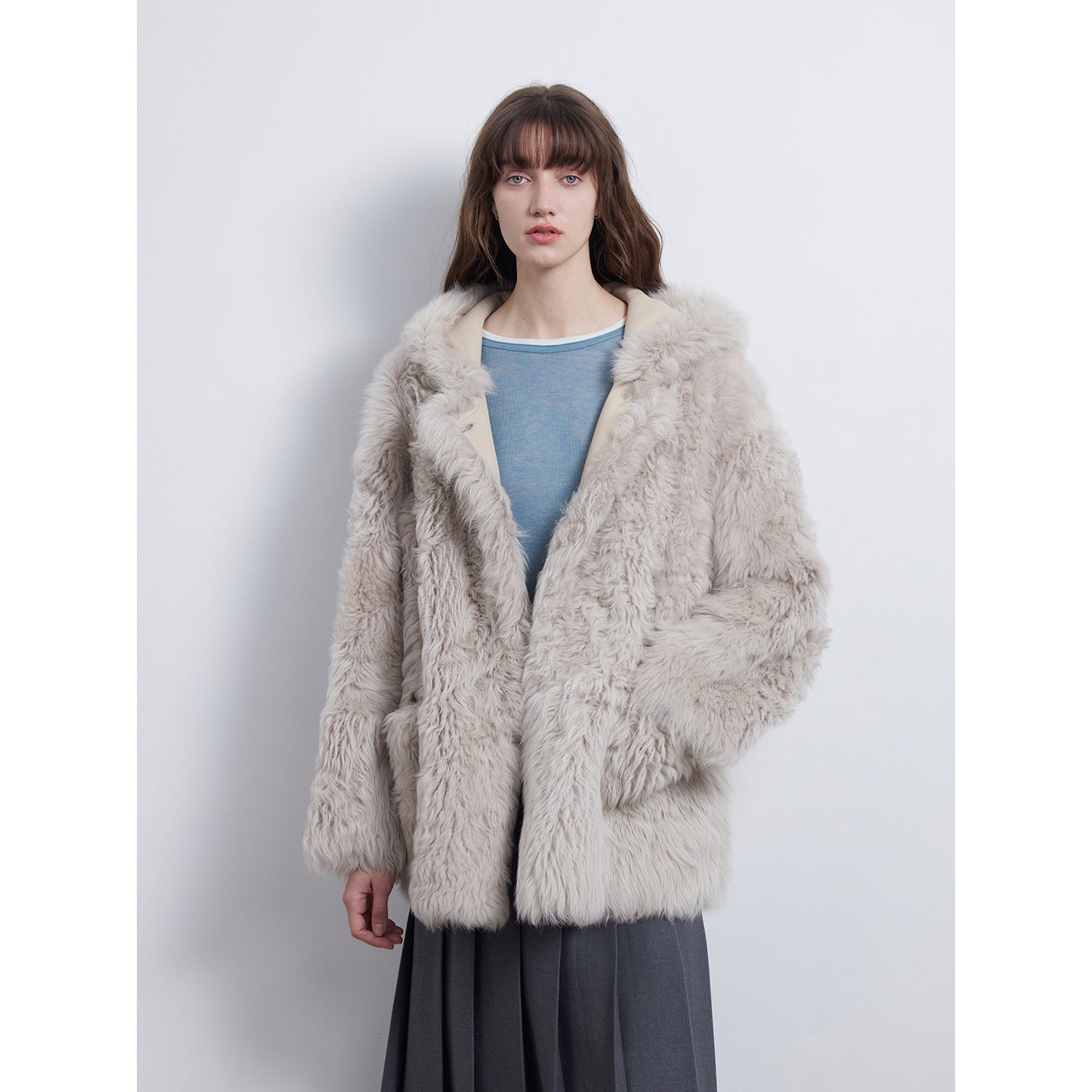 brigo Largo de Piel Natural con Capucha – Inspiración Toscana Women's Fashion - Women's Clothing - Jackets & Coats - Real Fur | Zulter VIP