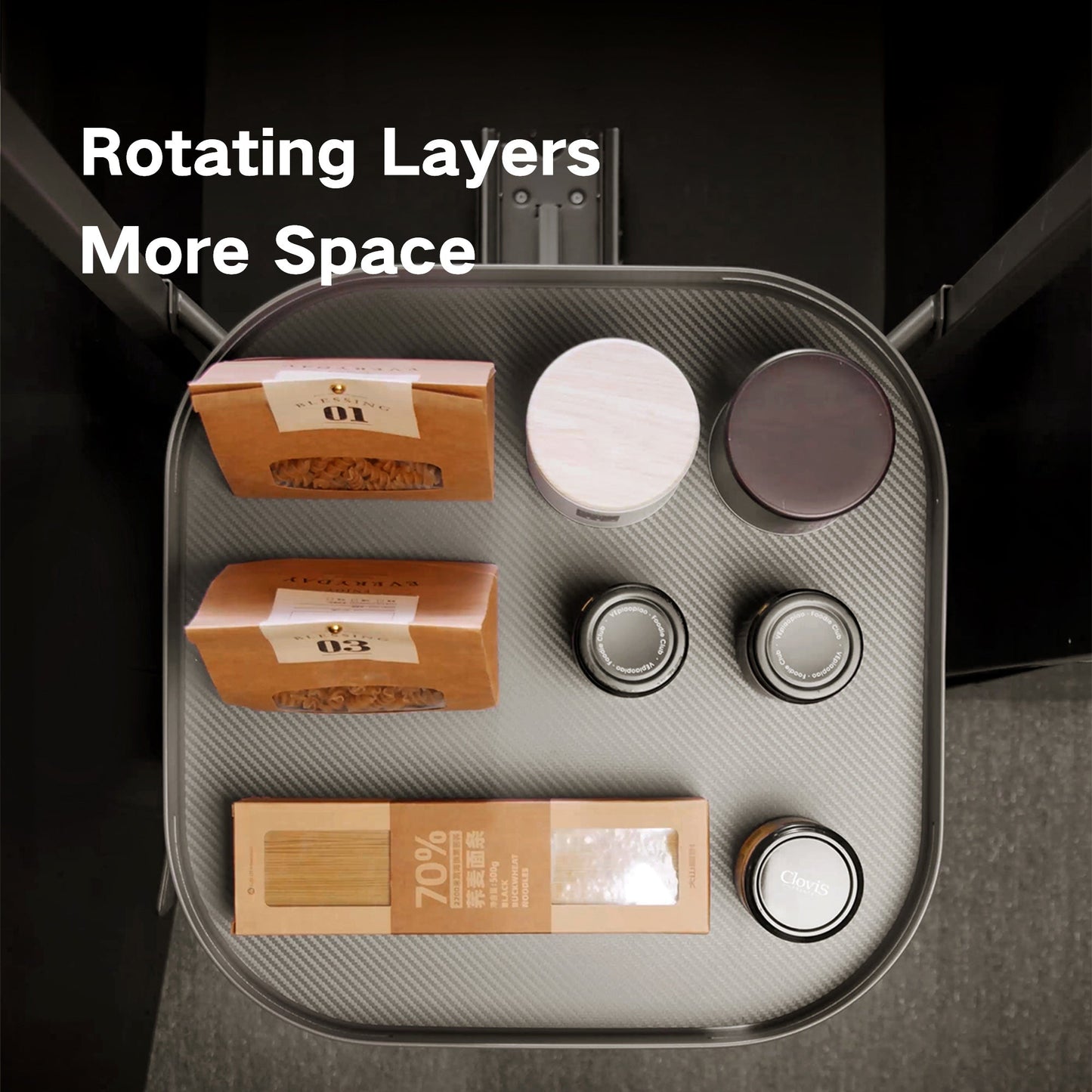 Cesta extraíble ajustable Tourbillon de 6 estantes para armario alto con diseño giratorio 360° Home & Garden - Home Storage & Organization - Kitchen Storage & Organization | Zulter VIP .