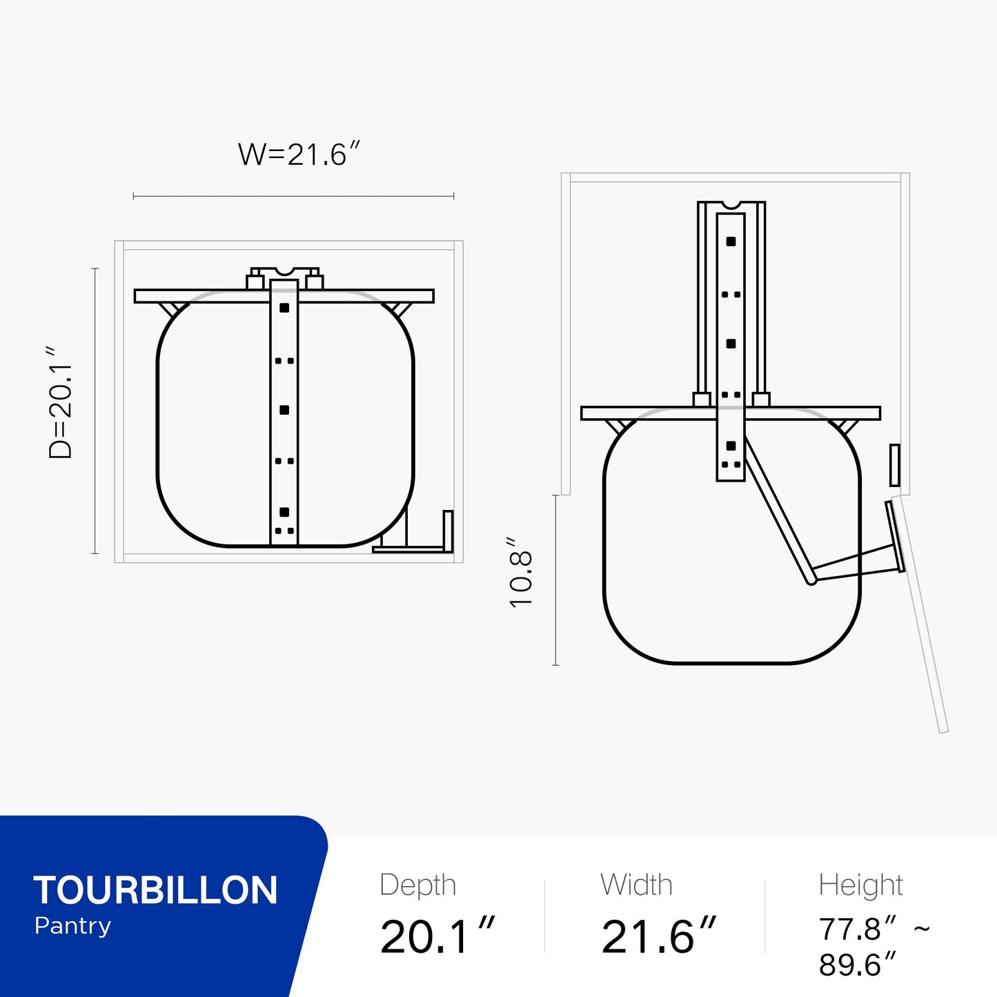 Cesta extraíble ajustable Tourbillon de 6 estantes para armario alto con diseño giratorio 360° Home & Garden - Home Storage & Organization - Kitchen Storage & Organization | Zulter VIP .