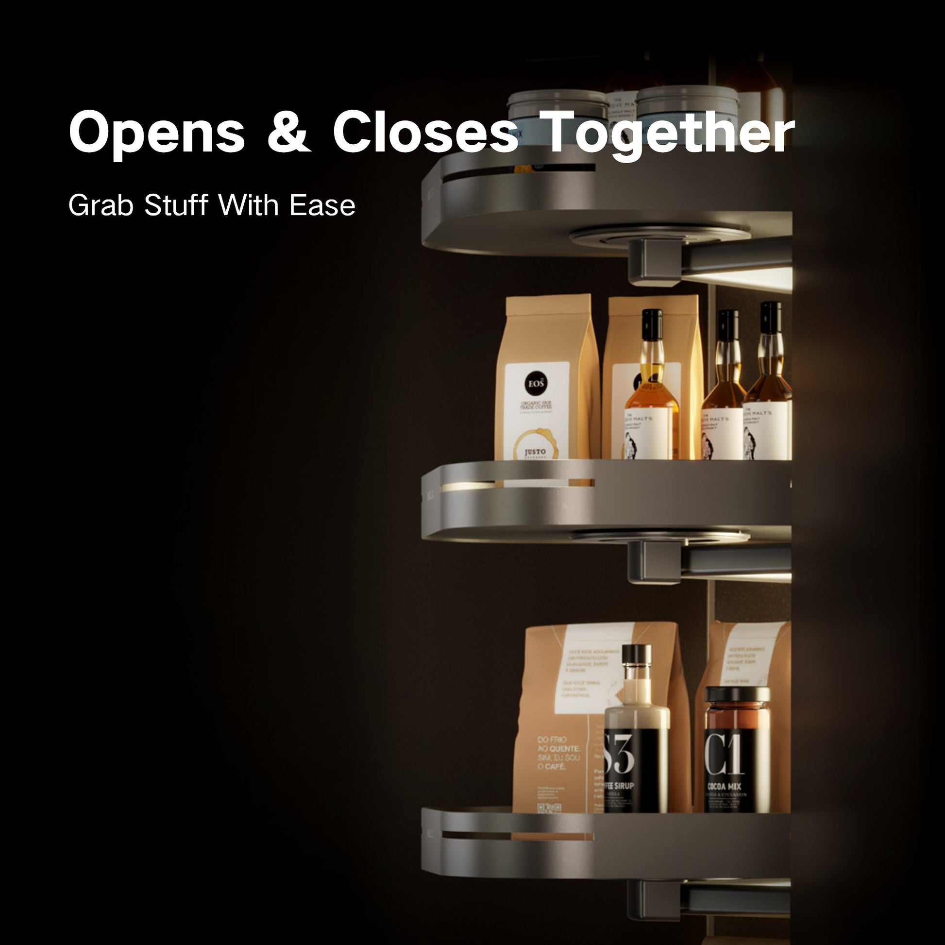 Cesta extraíble ajustable Tourbillon de 6 estantes para armario alto con diseño giratorio 360° Home & Garden - Home Storage & Organization - Kitchen Storage & Organization | Zulter VIP .