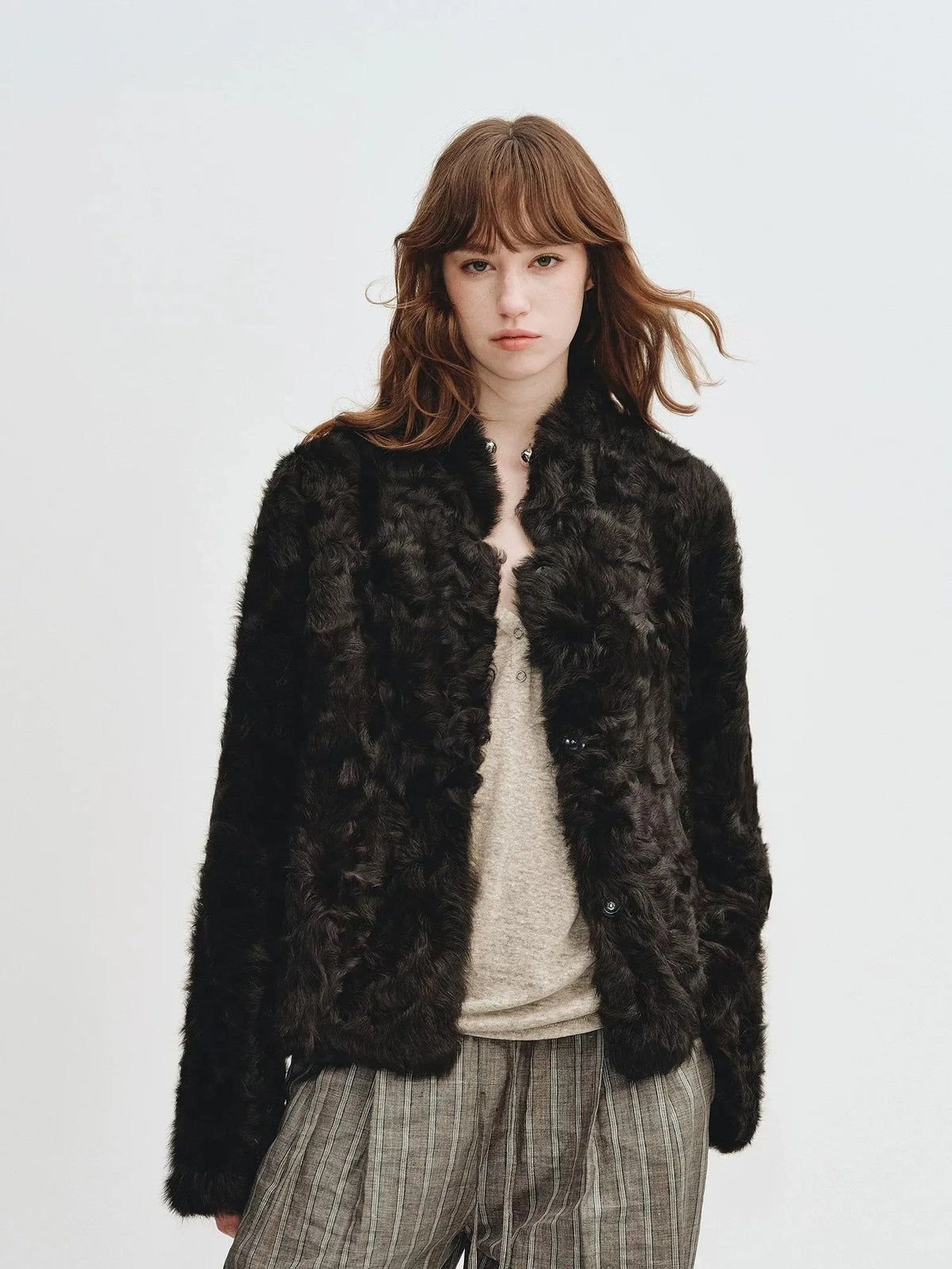 Chaqueta Corta de Piel de Oveja Natural para Mujer Fireladyfur Young Hu – Cuello Convertible Women's Fashion - Women's Clothing - Jackets & Coats - Real Fur | Zulter VIP .