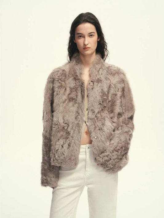 Chaqueta Corta de Piel de Oveja Natural para Mujer Fireladyfur Young Hu – Cuello Convertible Women's Fashion - Women's Clothing - Jackets & Coats - Real Fur | Zulter VIP .