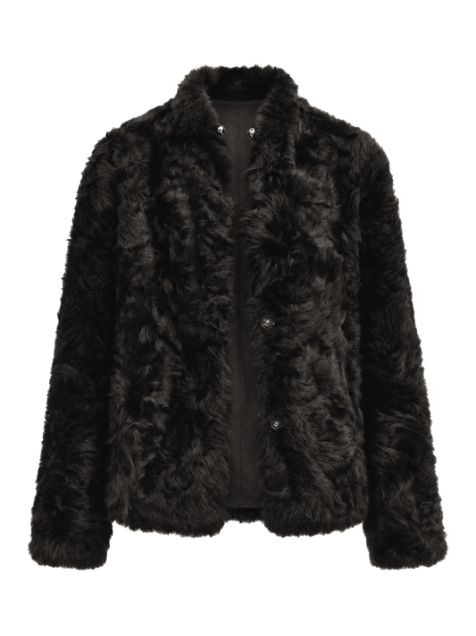 Chaqueta Corta de Piel de Oveja Natural para Mujer Fireladyfur Young Hu – Cuello Convertible Women's Fashion - Women's Clothing - Jackets & Coats - Real Fur | Zulter VIP .