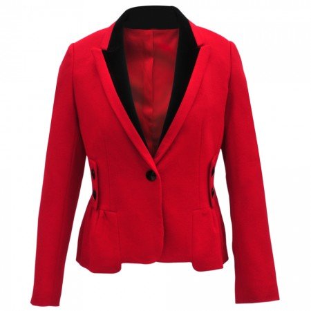 Chaqueta de cachemira suave con detalles de terciopelo Women's Fashion - Women's Clothing - Suits & Sets | Zulter VIP .