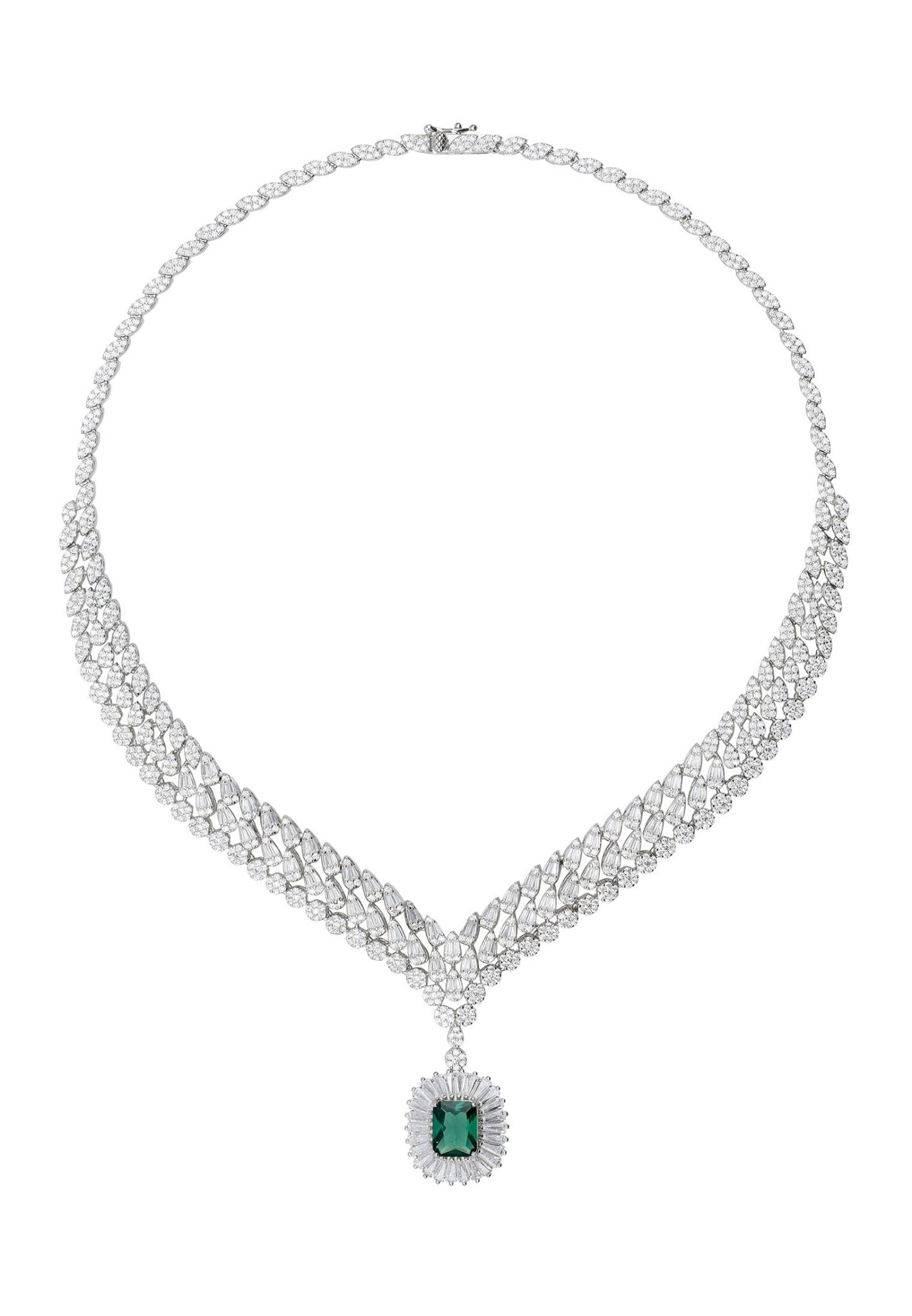 COLLAR DE ESMERALDA CON DISEÑO CONDESA EN PLATA 925 Jewelry & Accessories - Necklaces & Pendants - Pendant Necklaces | Zulter VIP .