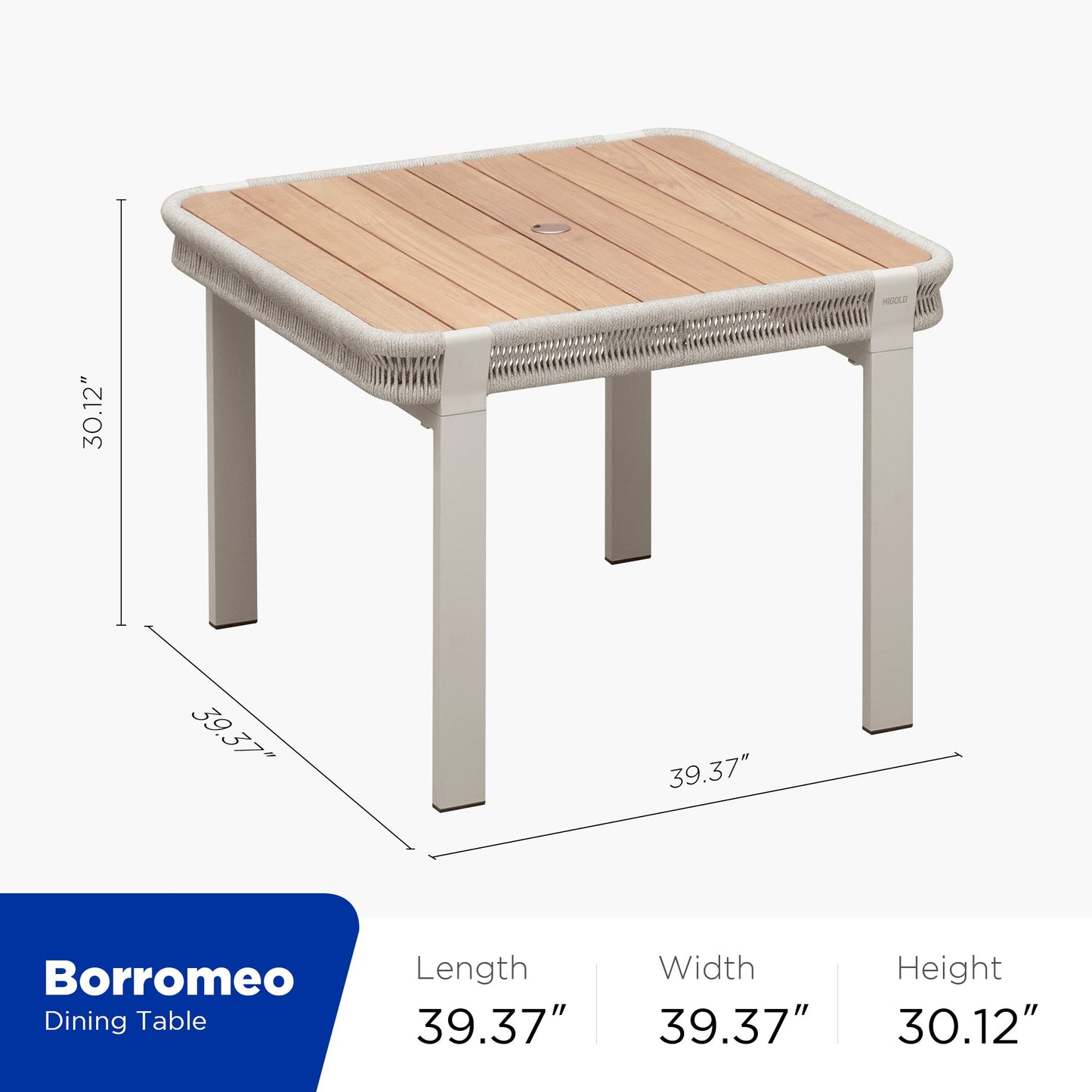 Comedor exterior de teca y aluminio Borromeo — Elegancia natural para tu terraza (4 / 6 / 8 plazas) Home & Garden - Furniture - Outdoor Furniture - Garden Sets | Zulter VIP .