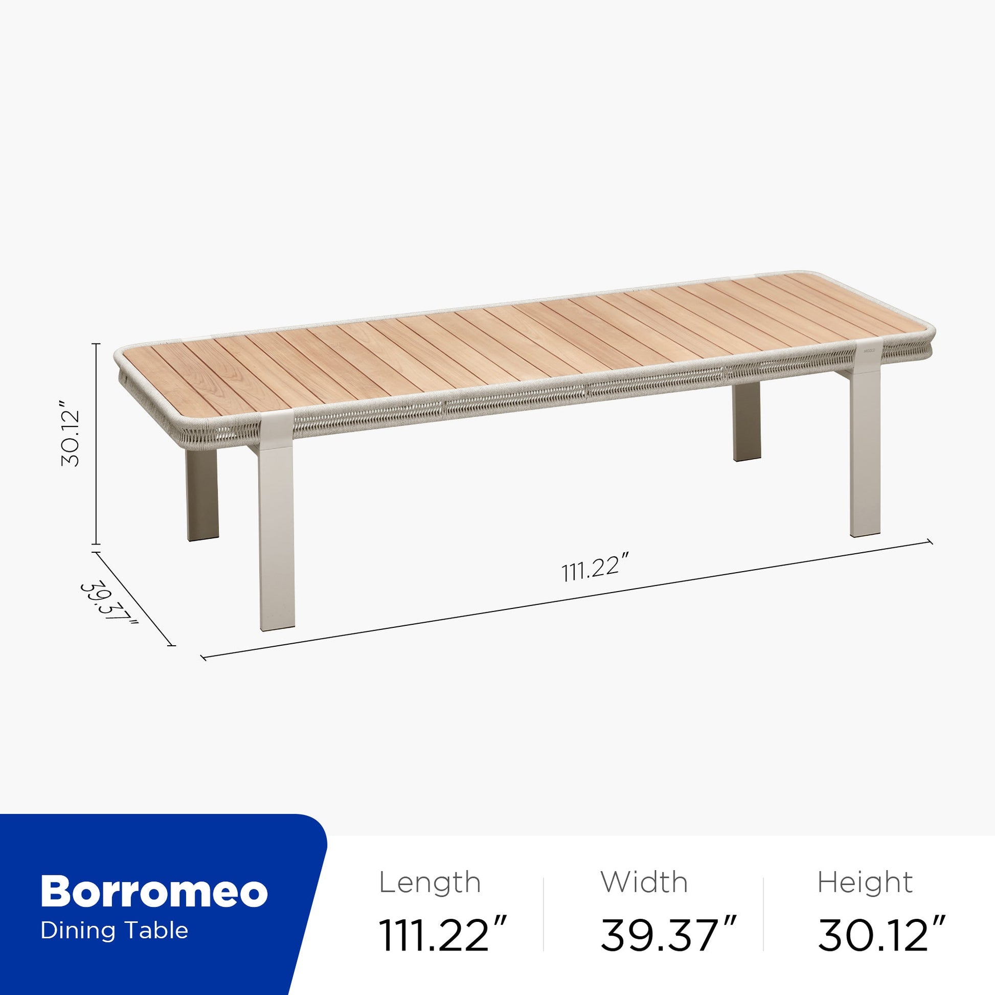 Comedor exterior de teca y aluminio Borromeo — Elegancia natural para tu terraza (4 / 6 / 8 plazas) Home & Garden - Furniture - Outdoor Furniture - Garden Sets | Zulter VIP .