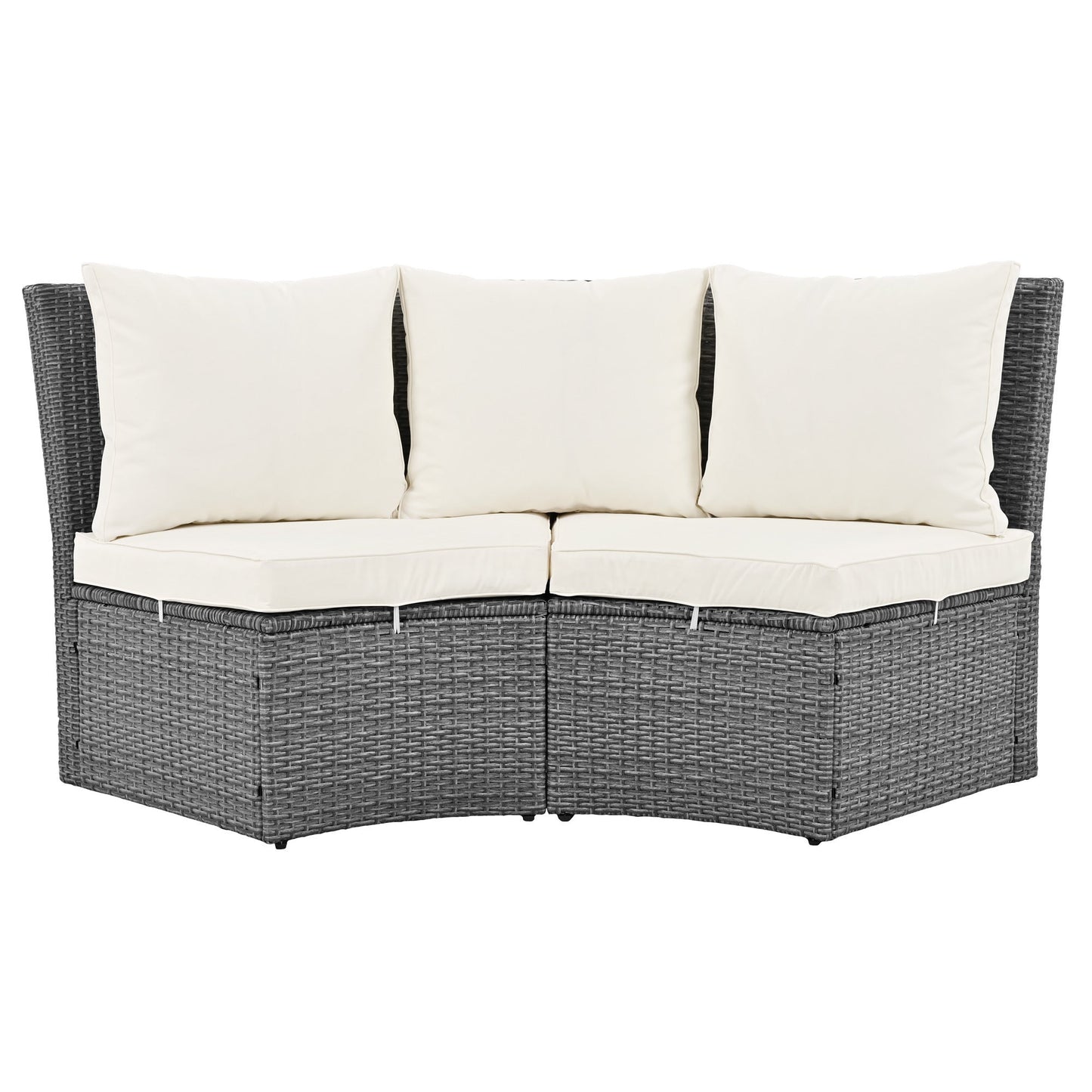 Conjunto de sofá seccional de ratán redondo 5 piezas con mesa elevable y fundas lavables – Patio/Exterior (EE. UU.) Home & Garden - Furniture - Home Furniture - Living Room Furniture | Zulter VIP