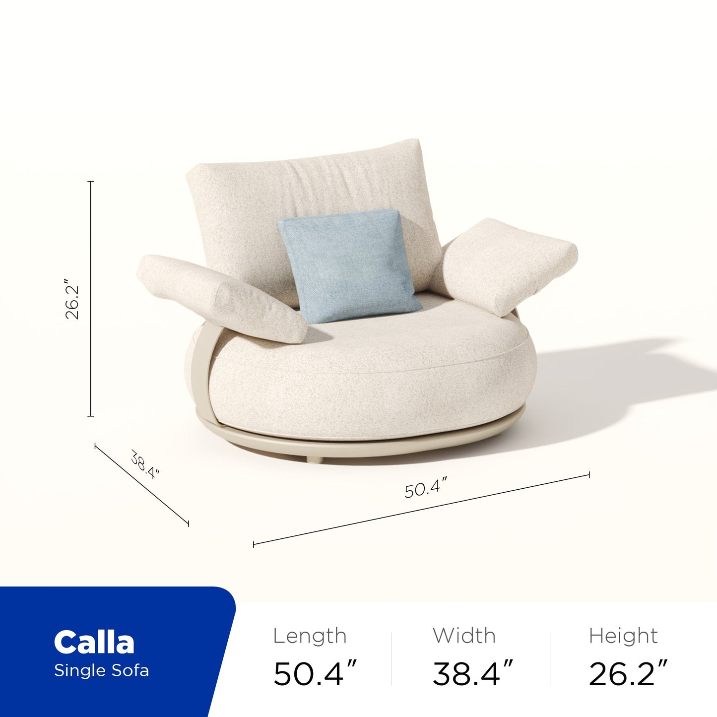 Conjunto exterior Calla para 4 personas — Sofás y mesa en acabado crema de alta elegancia Home & Garden - Furniture - Outdoor Furniture - Garden Sets | Zulter VIP .