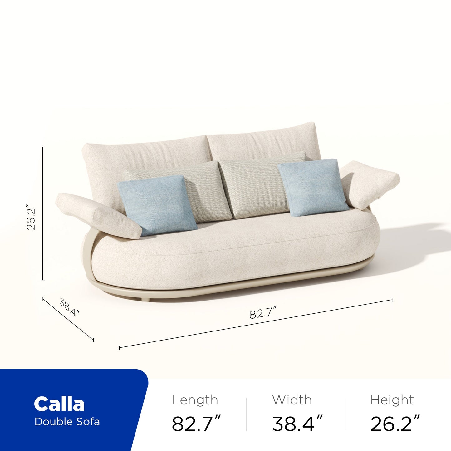 Conjunto exterior Calla para 4 personas — Sofás y mesa en acabado crema de alta elegancia Home & Garden - Furniture - Outdoor Furniture - Garden Sets | Zulter VIP .