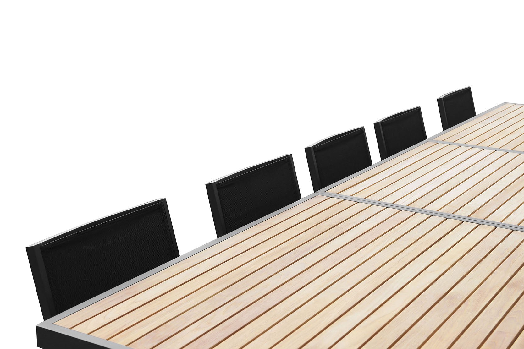 Conjunto exterior Heck para 12 personas con mesa extensible y sillas apilables en acabado carbón Home & Garden - Furniture - Outdoor Furniture - Garden Sets | Zulter VIP .