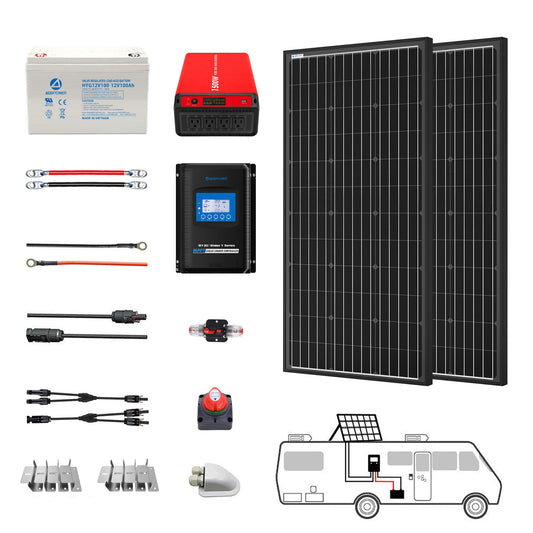 Conjunto solar completo de 200 W con batería de gel y inversor de 1500 W para energía autónoma Home & Garden - Home Improvement - Electrical Equipments & Supplies - Solar Power | Zulter VIP .