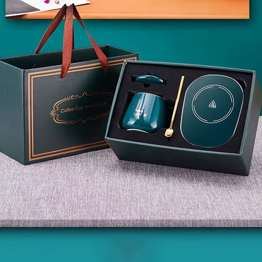 "Keramikbecher mit Stövchen - luxuriöses Kaffee- und Teegeschenk "
