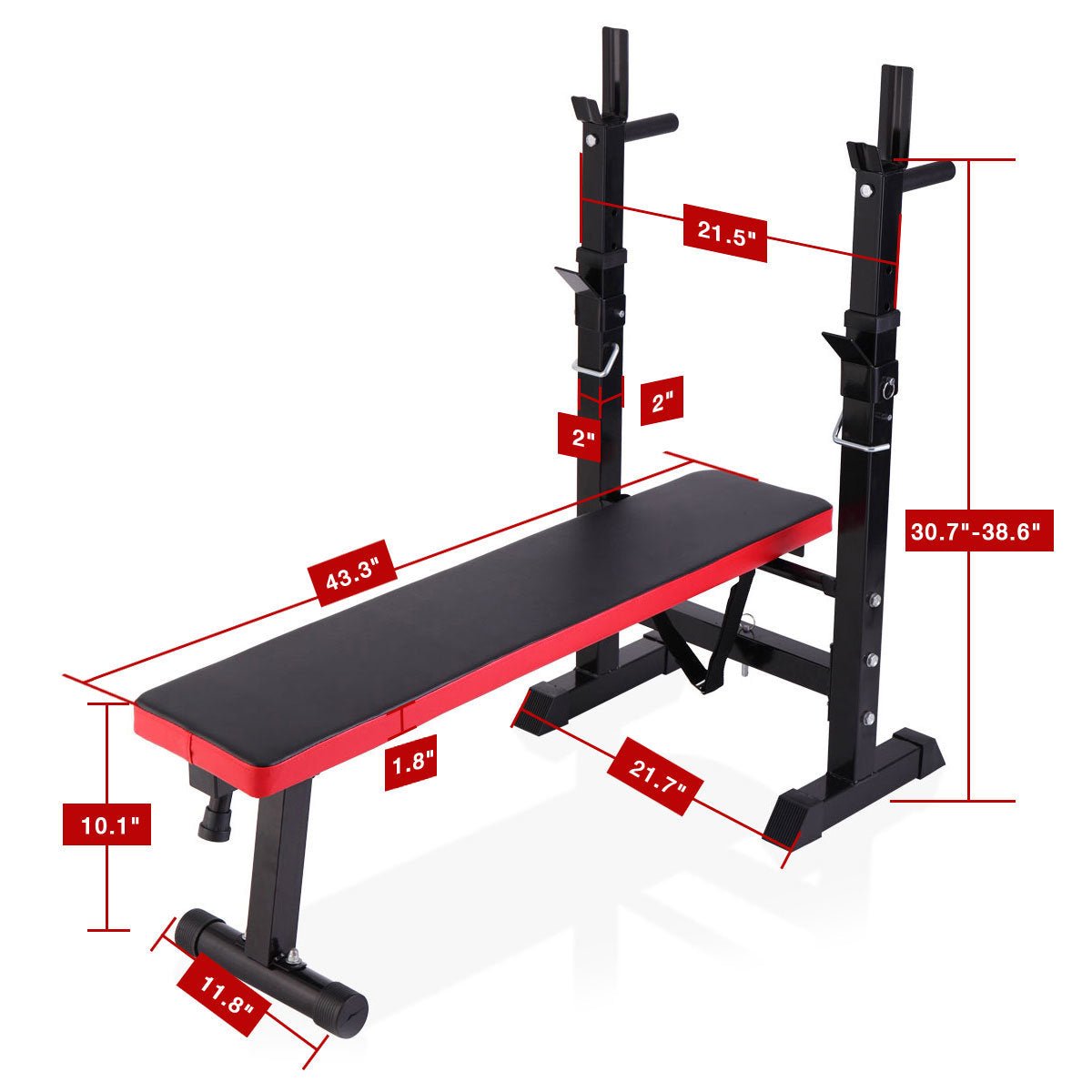 Estación de entrenamiento multifuncional plegable con banco ajustable y soporte para sentadillas Sports & Entertainment - Fitness & Body Building - Fitness Equipments | Zulter VIP