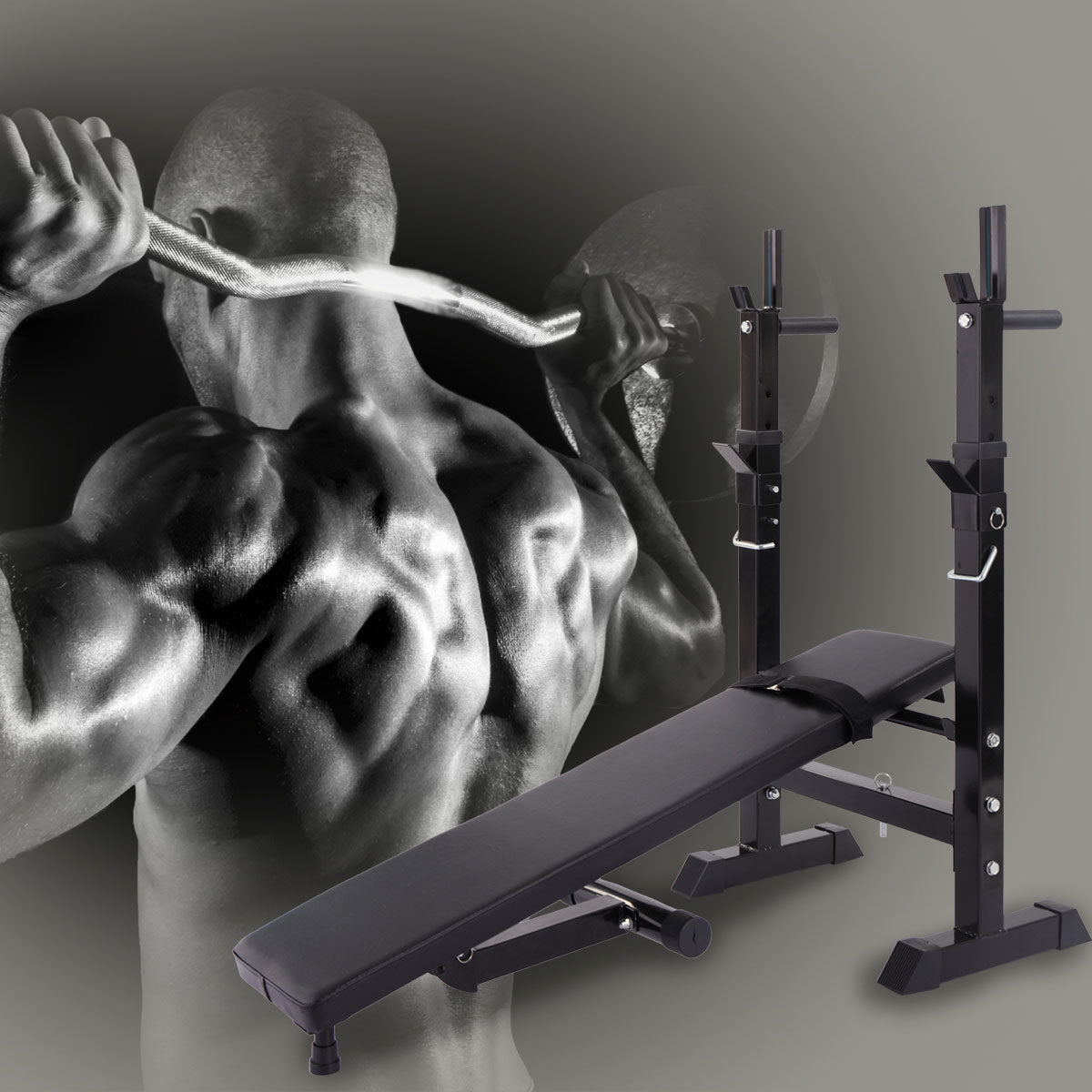 Estación de entrenamiento multifuncional plegable con banco ajustable y soporte para sentadillas Sports & Entertainment - Fitness & Body Building - Fitness Equipments | Zulter VIP