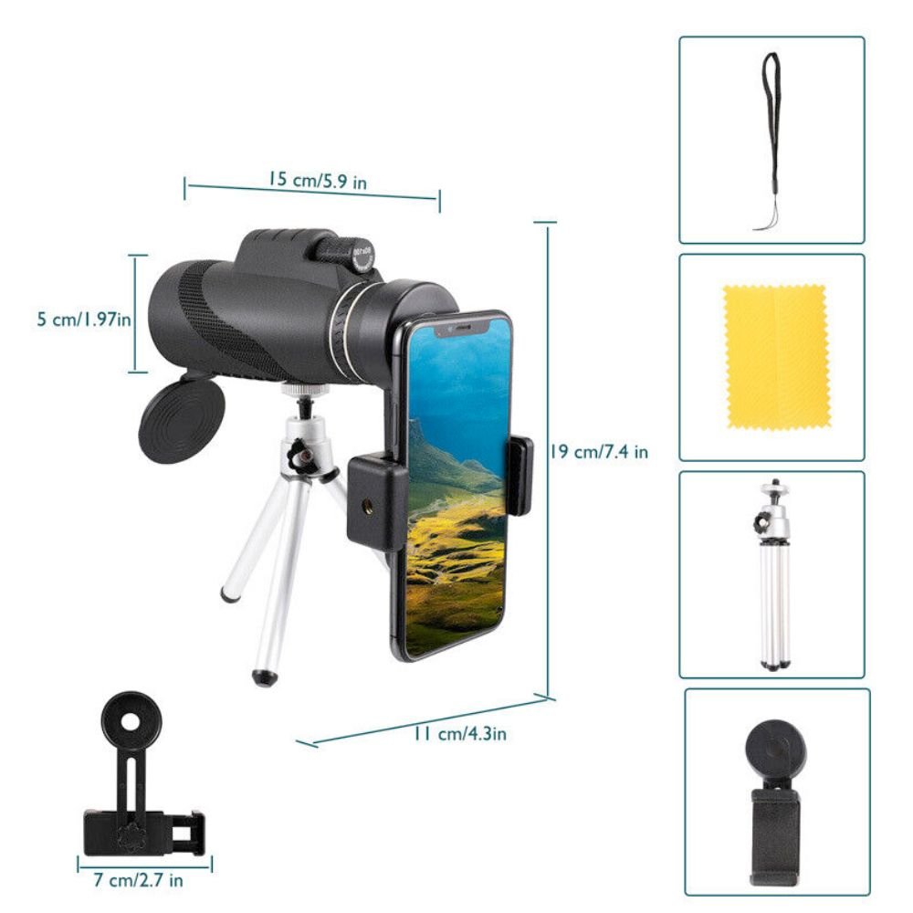 Explora el Mundo como un Halcón - Monocular HD con Trípode y Visión Lejana Mobile & Laptop Accessories | Zulter VIP