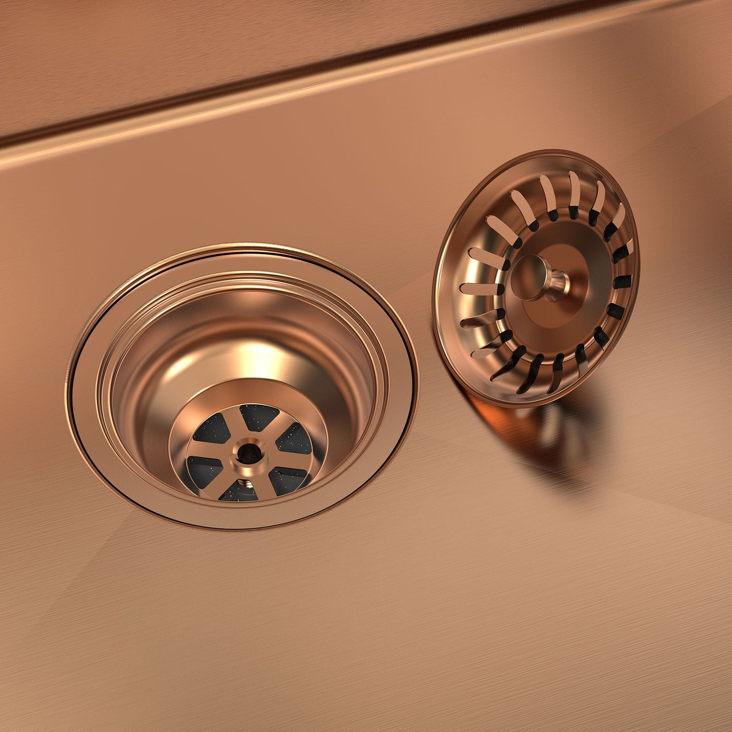 Fregadero de cocina de 30” con un solo seno, instalación bajo encimera, acabado Nano PVD Oro / Oro Rosa, con accesorios incluidos Home & Garden - Home Improvement - Kitchen Fixtures - Kitchen Sinks | Zulter VIP .