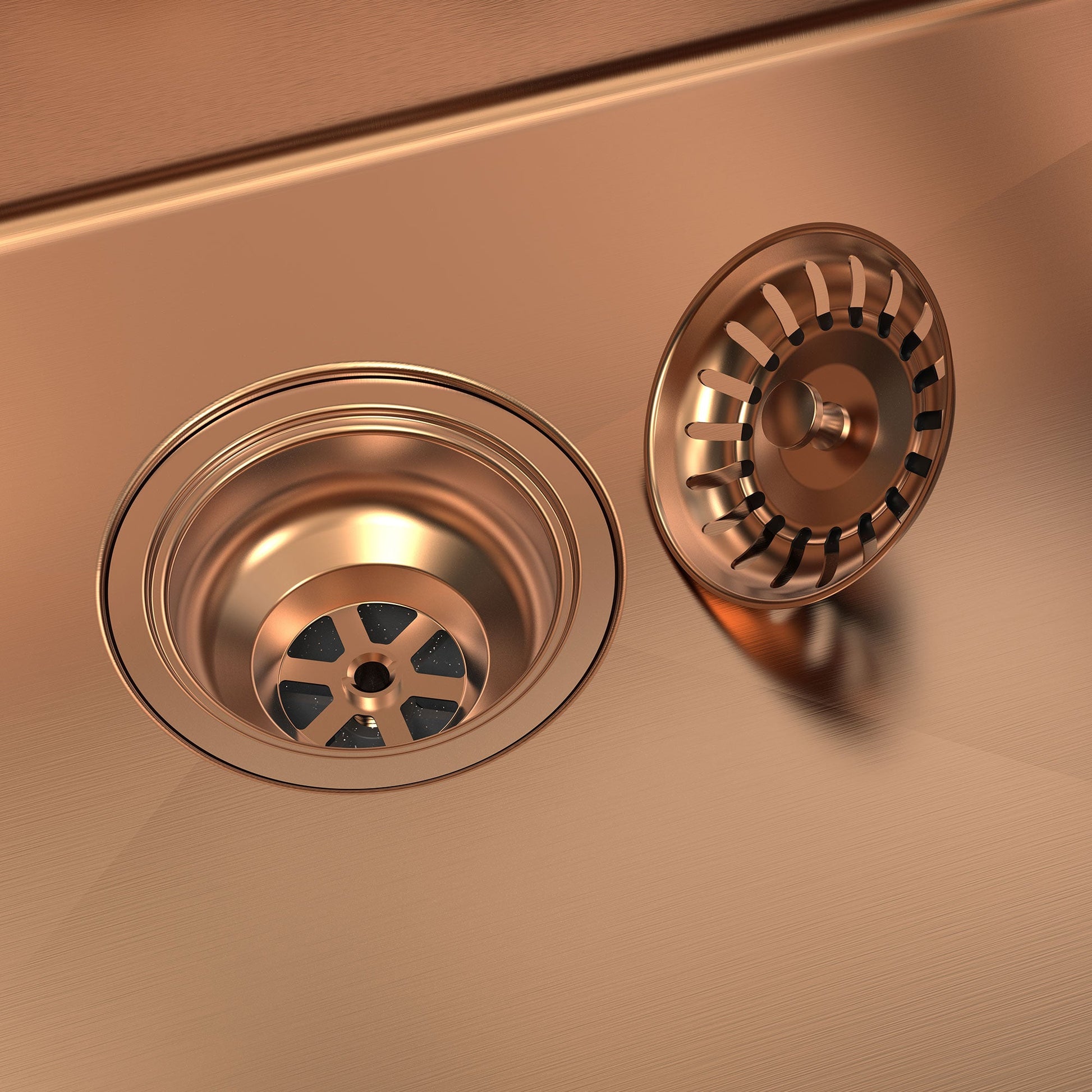 Fregadero de cocina de 30” con un solo seno, instalación bajo encimera, acabado Nano PVD Oro / Oro Rosa, con accesorios incluidos Home & Garden - Home Improvement - Kitchen Fixtures - Kitchen Sinks | Zulter VIP .