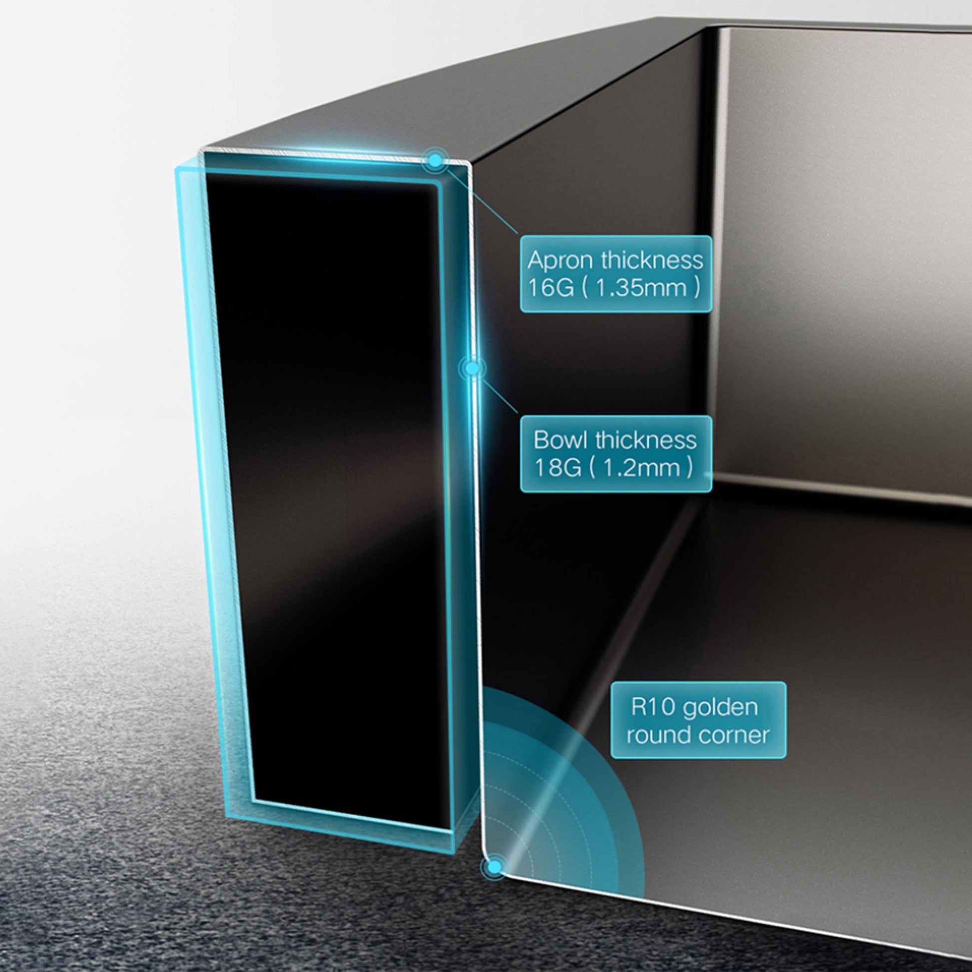 Fregadero de cocina de 33” con delantal, acabado Nano PVD Oro / Oro Rosa Home & Garden - Home Improvement - Kitchen Fixtures - Kitchen Sinks | Zulter VIP .