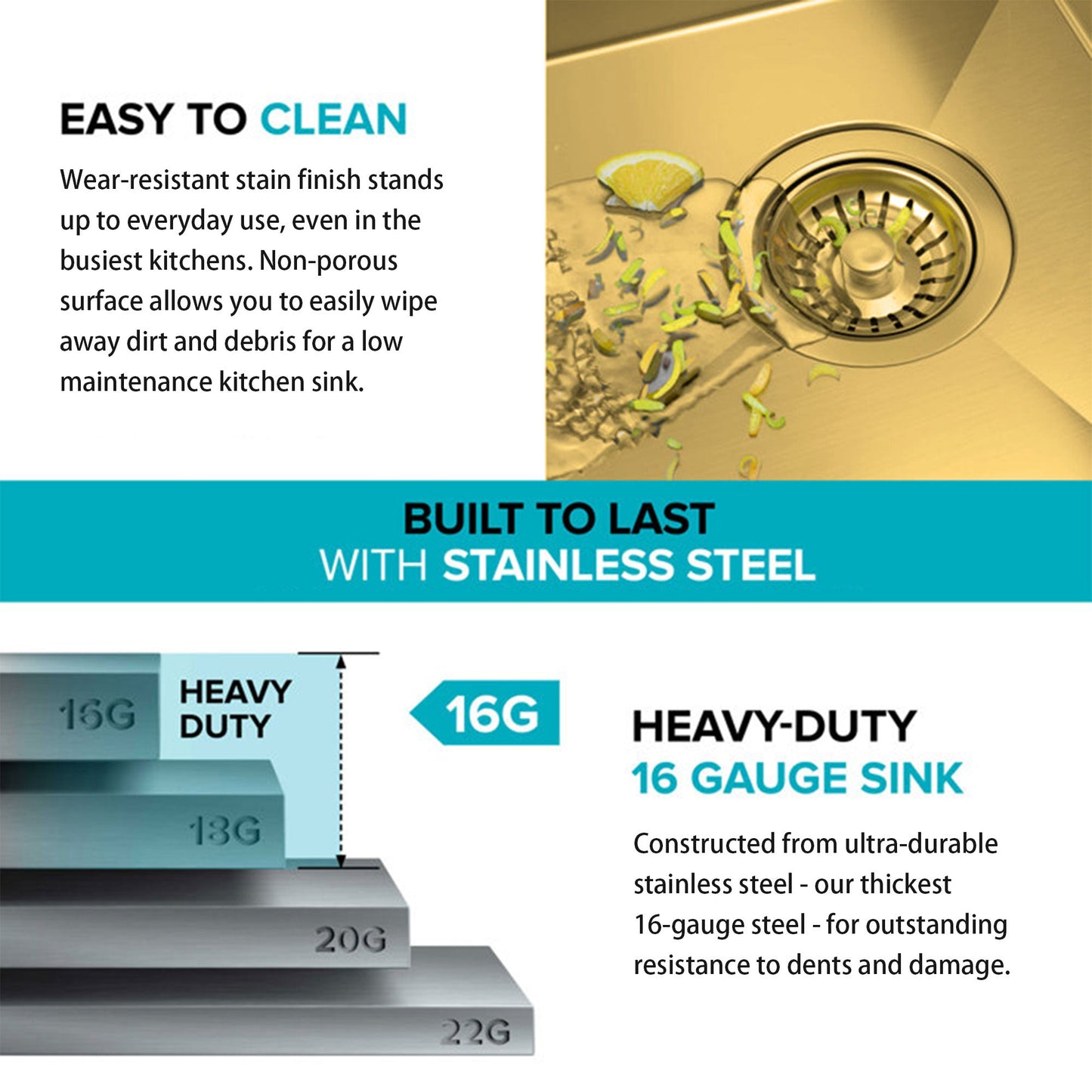 Fregadero de cocina de 33” con delantal, acabado Nano PVD Oro / Oro Rosa Home & Garden - Home Improvement - Kitchen Fixtures - Kitchen Sinks | Zulter VIP .