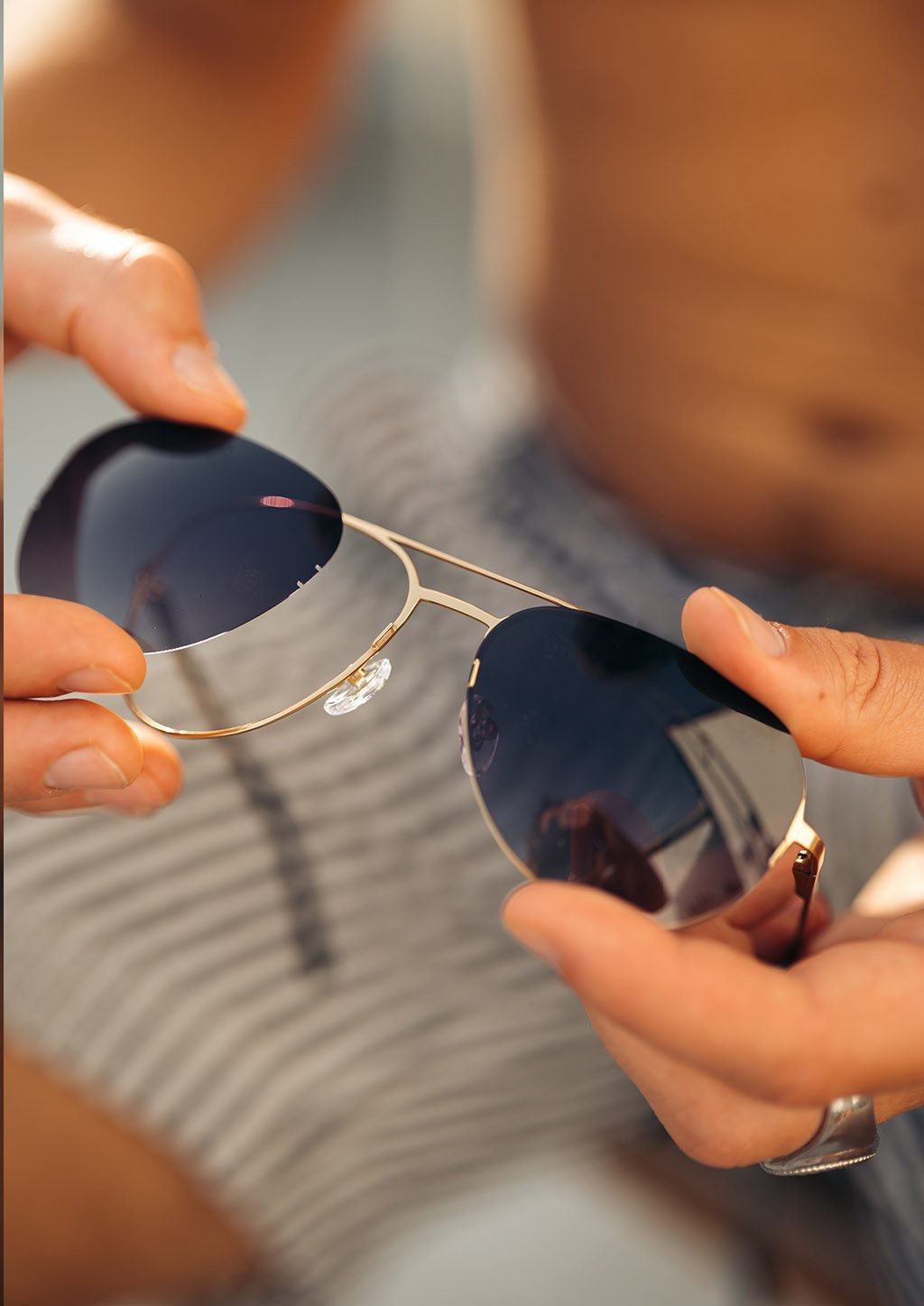 Gafas de sol aviador en titanio ultraligero con lentes intercambiables Men's Fashion - Men's Accessories - Men's Glasses - Men's Sunglasses | Zulter VIP .