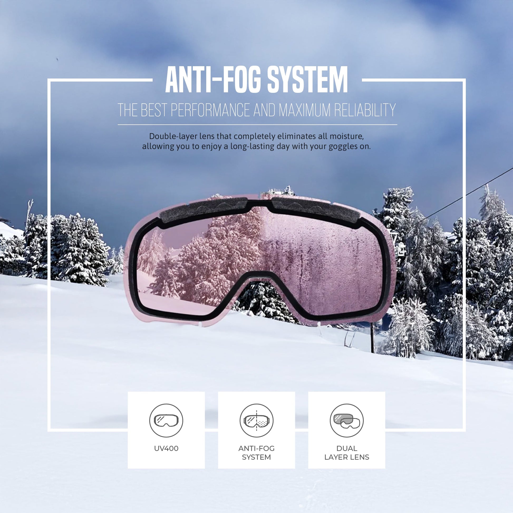Gafas Freeride Acero Blanco/Azul Sports & Entertainment - Skiing & Snowboarding | Zulter VIP .