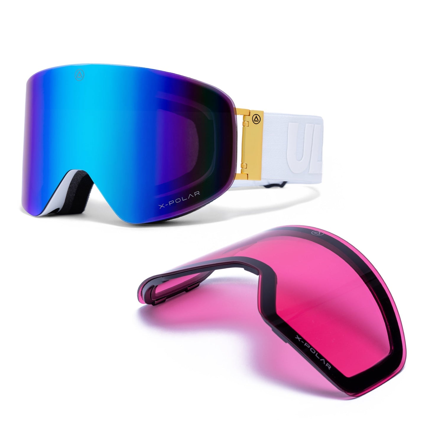 Gafas premium de alto rendimiento para nieve – Blanco/Oro Sports & Entertainment - Skiing & Snowboarding - Skiing Eyewear | Zulter VIP .