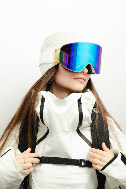 Gafas premium de alto rendimiento para nieve – Blanco/Oro Sports & Entertainment - Skiing & Snowboarding - Skiing Eyewear | Zulter VIP .