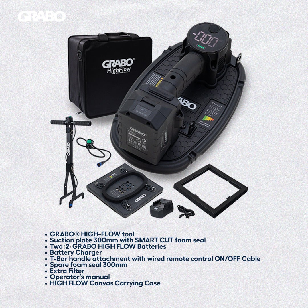 GRABO High Flow – Elevador de Vacío Inalámbrico para Materiales Porosos hasta 110 kg Tools - Lifting Tools & Accessories | Zulter VIP .