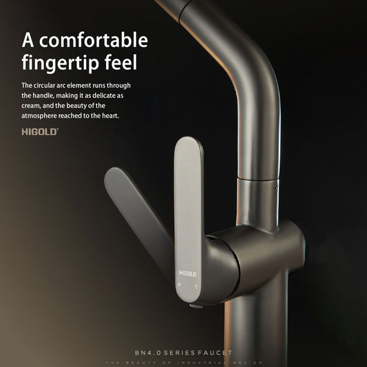 Grifo de cocina extraíble monomando – Acabado negro y dorado Home & Garden - Home Improvement - Kitchen Fixtures - Kitchen Faucets | Zulter VIP .