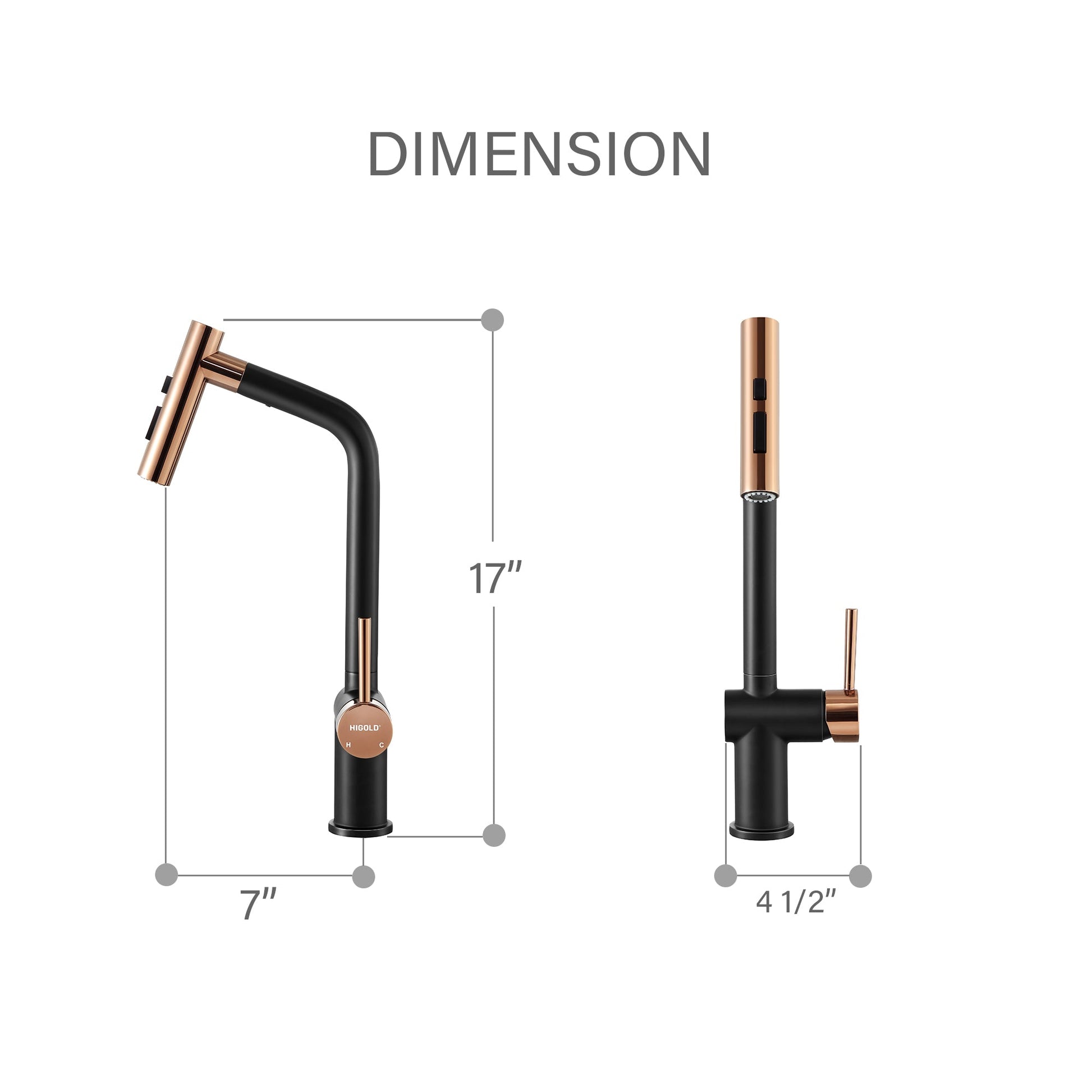 Grito de cocina monomando extraíble – Acabado oro negro / níquel cepillado Home & Garden - Home Improvement - Kitchen Fixtures - Kitchen Faucets | Zulter VIP .